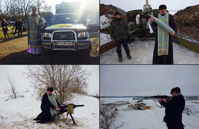 Украинский епископ из Закарпатья позировал с гранатометом в зоне АТО