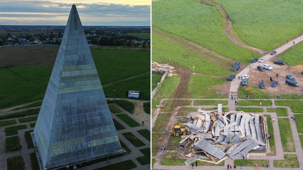 Инженер Голод возвел уменьшенную копию пирамиды на Новорижском шоссе