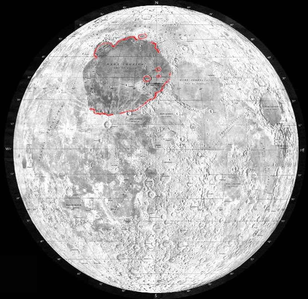 Карта Луны Джованни Кассини