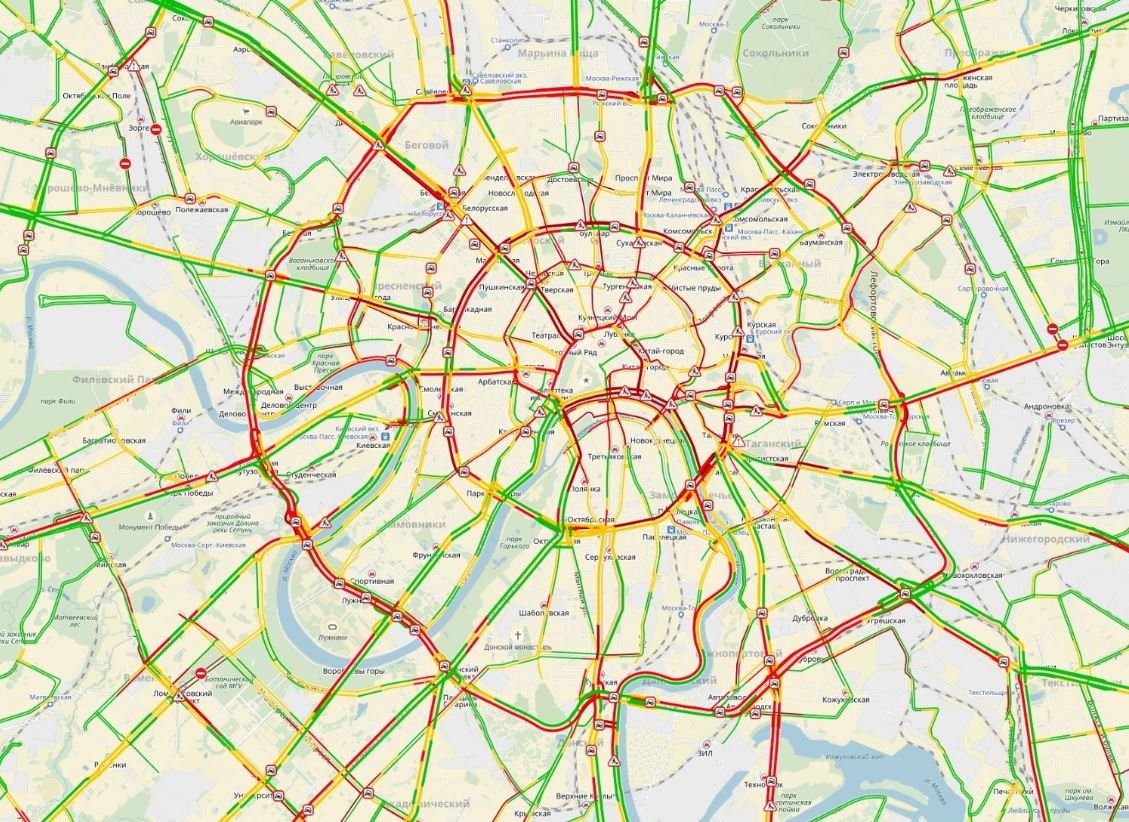 Карта пробок в москве и московской области сейчас