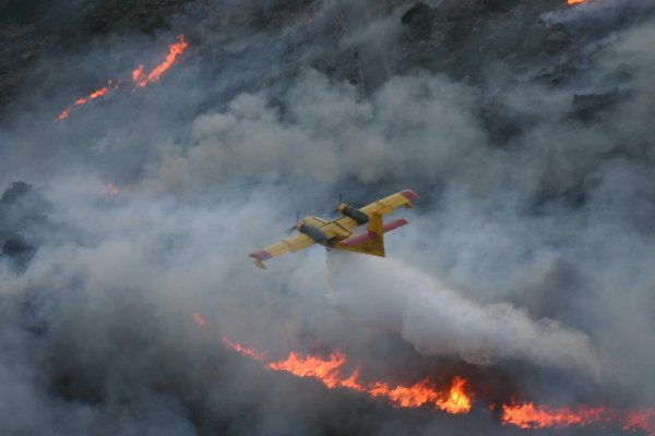 В Удмуртии авиация МЧС возобновила тушение пожара в Пугачево