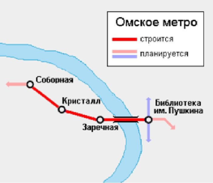 Схема линии омского метрополитена